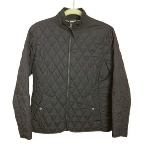 Lands’ End Black Quilted Jacket Size S